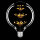 LED Rustika Carbon Globe G125 2W = 15W 150lm E27 extra warmwei&szlig; 2200K