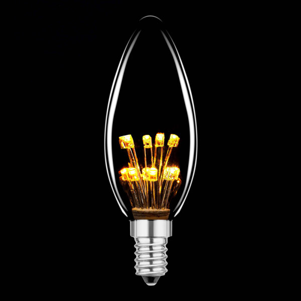 LED Rustika Carbon Kerze 1W = 5W 60lm E14 extra warmwei&szlig; 2200K