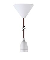Deko Set Textilkabel braun mit Keramik-Lampenfassung E27...