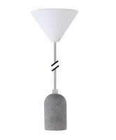 Deko Set Textilkabel silber mit Beton-Lampenfassung E27...