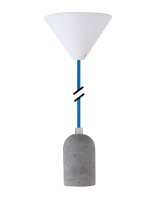 Deko Set Textilkabel marineblau mit Beton-Lampenfassung...