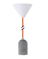 Deko Set Textilkabel orange mit Beton-Lampenfassung E27...