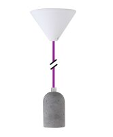 Deko Set Textilkabel lila mit Beton-Lampenfassung E27 und...