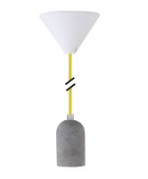 Deko Set Textilkabel sonnengelb mit Beton-Lampenfassung...