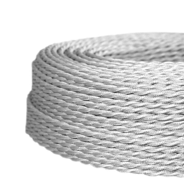 H03VV-F 2*0,75mm&sup2; Textilkabel gedreht silber