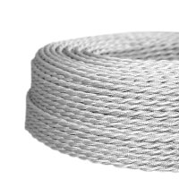 H03VV-F 2*0,75mm&sup2; Textilkabel gedreht silber
