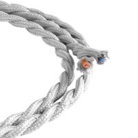 H03VV-F 2*0,75mm&sup2; Textilkabel gedreht silber