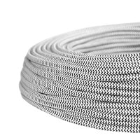 H03RT-H 3*0,75mm&sup2; Textilkabel schwarz wei&szlig;...