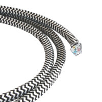 H03RT-H 3*0,75mm&sup2; Textilkabel schwarz wei&szlig;...
