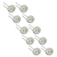 10 x GU5,3/G4/G6,35 Fassung Keramik LED Halogen mit Kabel
