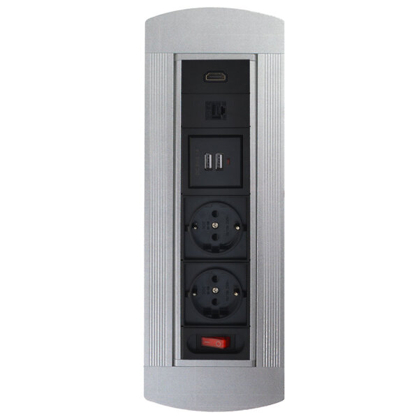 Multi Tischsteckdose 2 Dose 2 USB 1 RJ45 1 HDMI