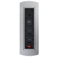 Multi Tischsteckdose 2 Dose 2 USB 1 RJ45 1 HDMI