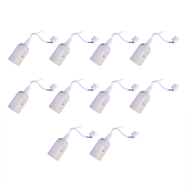 10 x Baufassung Lampenfassung Renovierfassung Fassung E27 wei&szlig;