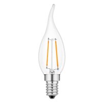 LED Filament Windsto&szlig; Kerze 2W = 25W 220lm E14 klar...