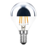 LED Filament Tropfen 4W 360lm E14 Kopfspiegel silber...