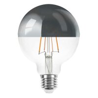 LED Filament Globe G95 6W E27 Kopfspiegel silber 680lm...