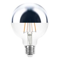 LED Filament Globe G95 6W E27 Kopfspiegel silber 680lm...
