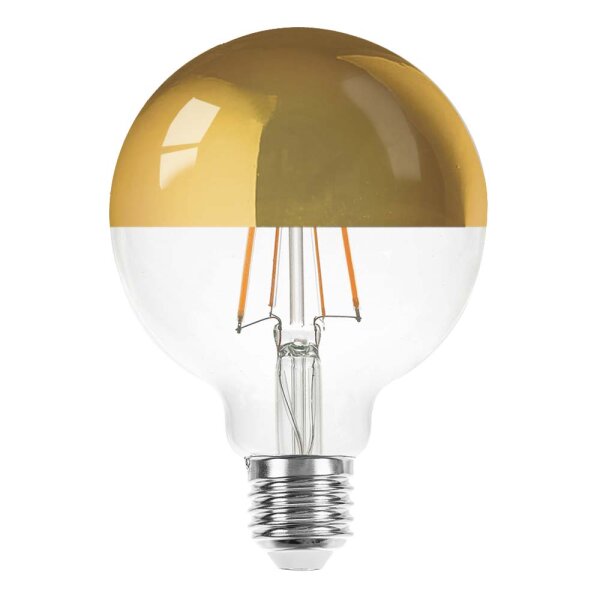 LED Filament Globe G95 4W = 40W E27 Kopfspiegel Gold 360lm extra warmwei&szlig; 2200K