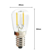 LED Filament R&ouml;hre T26 1W = 8W 60lm E14 extra warmwei&szlig; 2200K