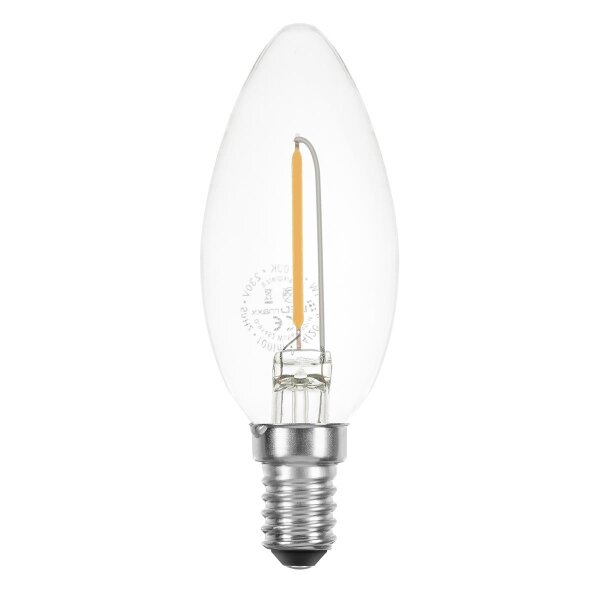 LED Filament Kerze 1W 100lm E14 klar extra warmwei&szlig; 2200K