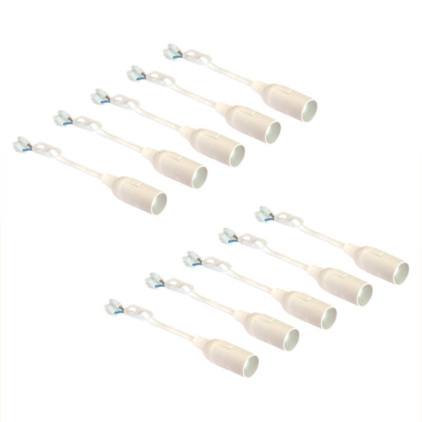 10 x Baufassung Lampenfassung Renovierfassung Fassung E14 wei&szlig;