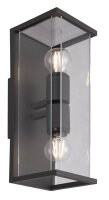 Design-Wandleuchte Graphit 2x E27 Indoor/Outdoor