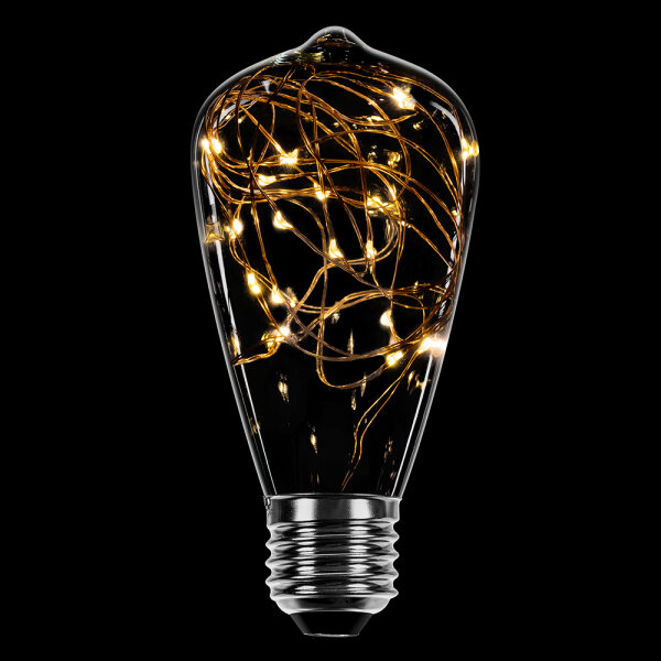 LED Kupferkabel Edison ST64 1,6W 50lm E27 klar extra warmwei&szlig; 2200K
