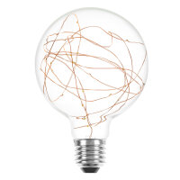 LED Kupferkabel Globe G125 2,2W = 13W 92lm E27 klar extra warmwei&szlig; 2200-2400K