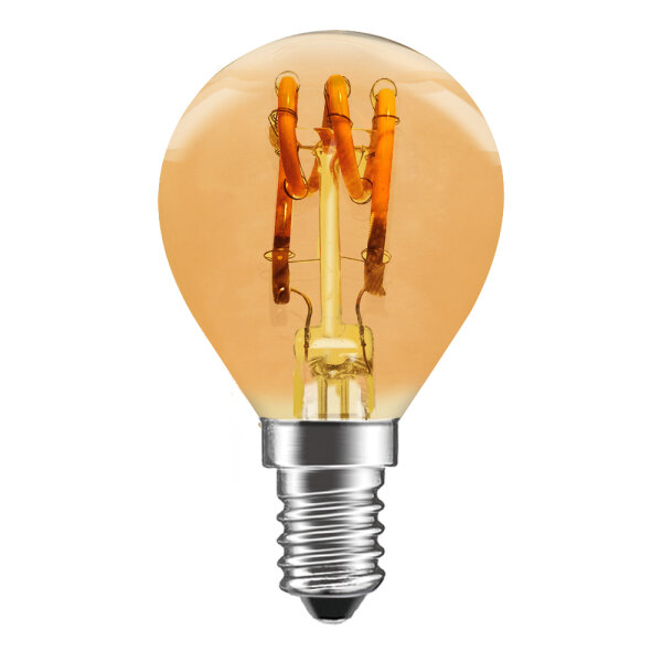 LED Spiral Filament Tropfen 3W 100lm E14 klar extra warmwei&szlig; 1800K Dimmbar