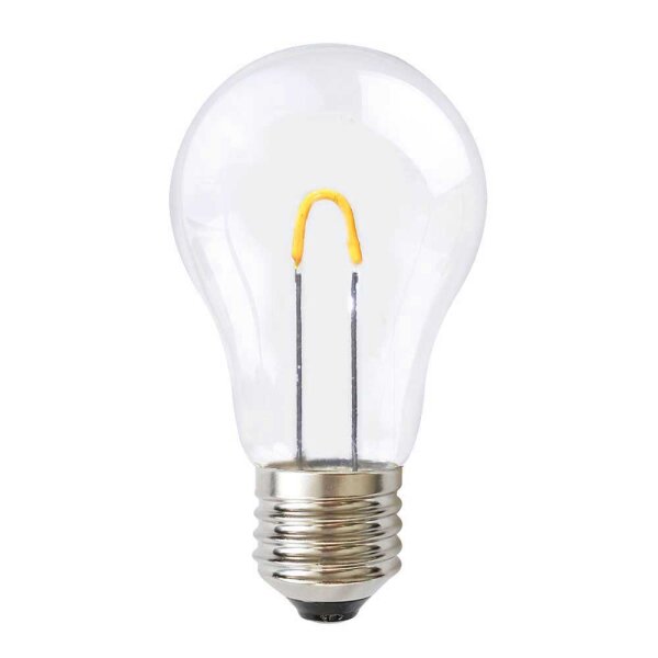 LED Curved Filament Birnenform A60 0,85W E27 klar 55lm extra warmwei&szlig; 2400K