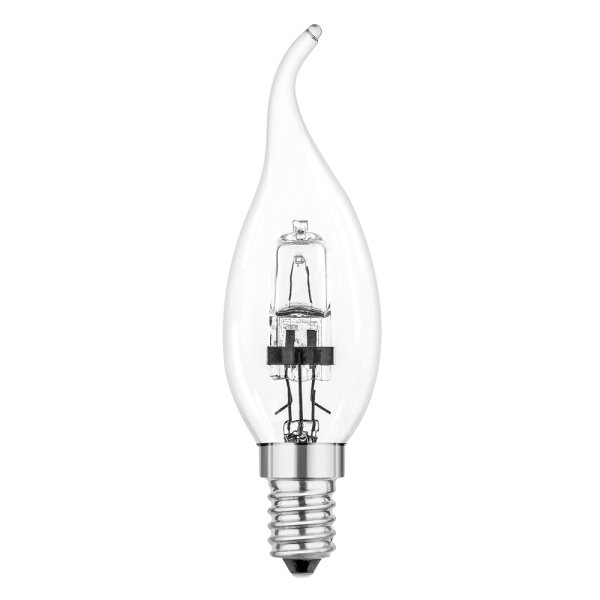Halogen Windsto&szlig; Kerze 18W = 23W 209lm E14 klar warmwei&szlig; dimmbar