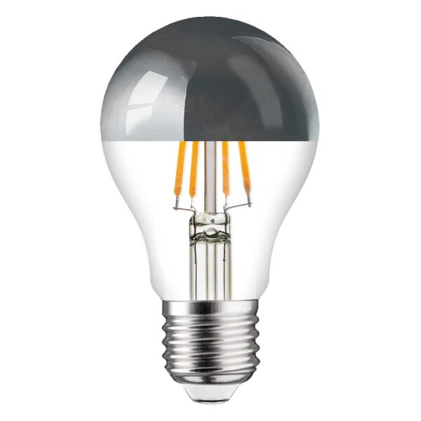 LED Filament Leuchtmittel 6,5W = 60W 600lm E27 Kopfspiegel silber warmwei&szlig; 2700K