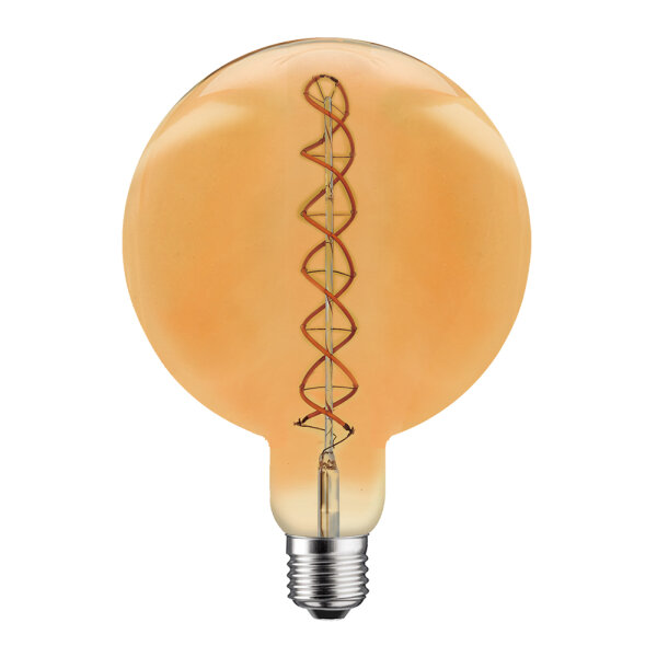 LED Spiral Filament Mega Globe G200 5W = 25W 250lm E27 gold gel&uuml;stert extra warmwei&szlig; 2200K dimmbar
