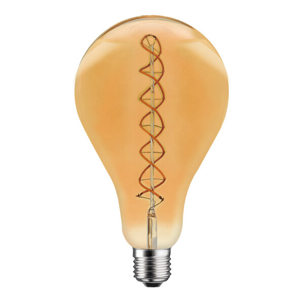 LED Spiral Filament Mega Birnenform A165 5W = 25W 250lm E27 gold gel&uuml;stert extra warmwei&szlig; 2200K dimmbar