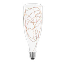 LED Kupferkabel Flasche 1,6W = 10W 60lm E27 klar extra warmwei&szlig; 2200-2400K