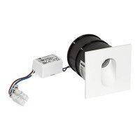 Wandleuchte Einbaustrahler eckig wei&szlig; 3W IP54