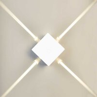Wandleuchte LED wei&szlig; Vierstrahl 4W 520lm 3000K IP54