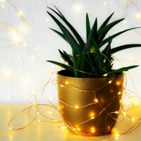 LED Kupferkabel Set 20m 200 LEDs warmwei&szlig; mit Fernbedienung