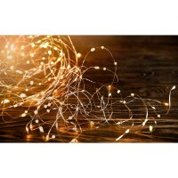 LED Kupferkabel Set 20m 200 LEDs warmwei&szlig; mit Fernbedienung