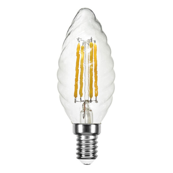 LED Filament Kerze gedreht 4W = 40W 470lm E14 klar warmwei&szlig; 2700K