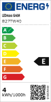 LED Filament Kerze gedreht 4W = 40W 470lm E14 klar...