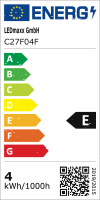 LED Filament Windsto&szlig; Kerze 4W = 39W 450lm E14 MATT...