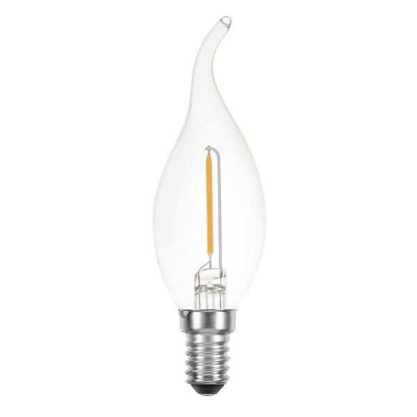 LED Filament Windsto&szlig; Kerze 1W 120lm E14 klar warmwei&szlig; 2700K