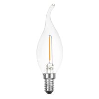 LED Filament Windsto&szlig; Kerze 1W 120lm E14 klar...