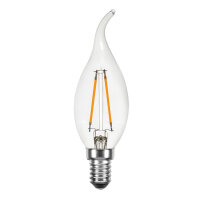LED Filament Windsto&szlig; Kerze 2W 220lm E14 klar...