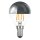 LED Filament Tropfen 4W = 33W 360lm E14 Kopfspiegel silber warmwei&szlig; 2700K