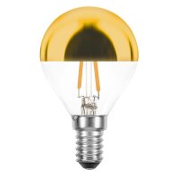 LED Filament Tropfen 2W = 25W 180lm E14 Kopfspiegel gold...